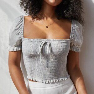 WILFRED | Aritzia Smocked Blouse Crop Top | Sz. XS